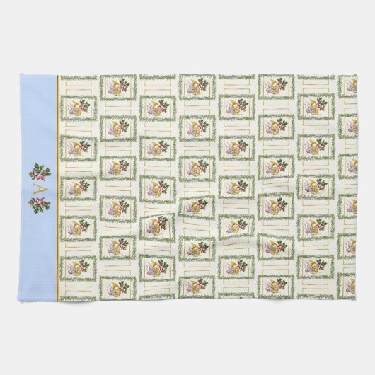 Ode an den Nutcracker Ballet Garland Blue Accent Geschirrtuch (Horizontal)