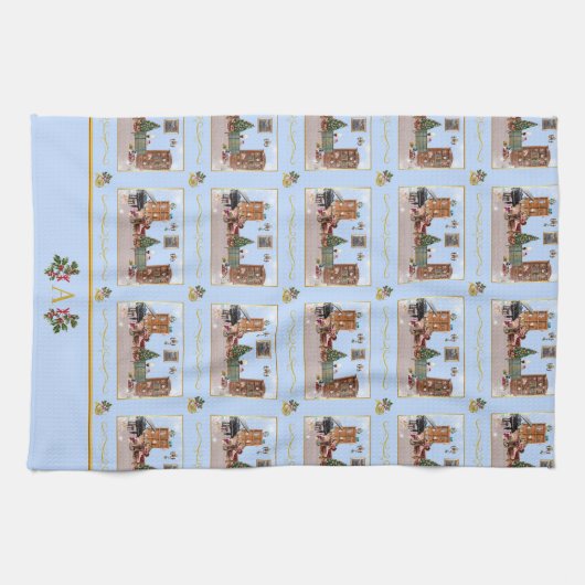 Ode an den Nutcracker Blue Scene Blue Accent Geschirrtuch (Horizontal)