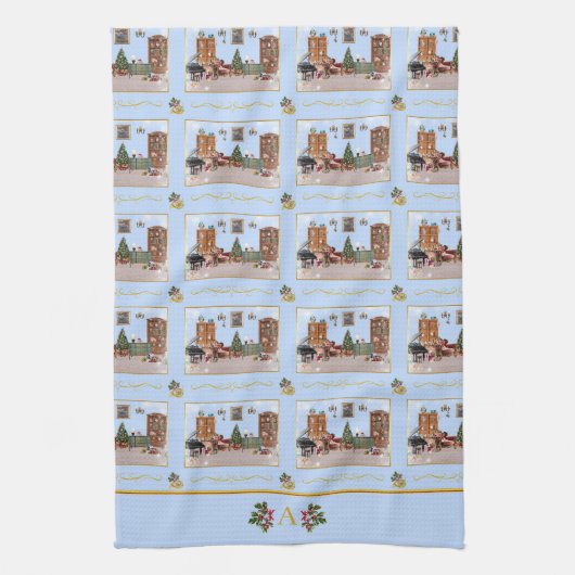 Ode an den Nutcracker Blue Scene Blue Accent Geschirrtuch (Vertikal)
