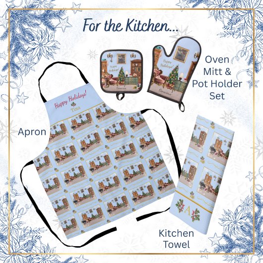 Ode an den Nutcracker Blue Scene Blue Accent Schürze