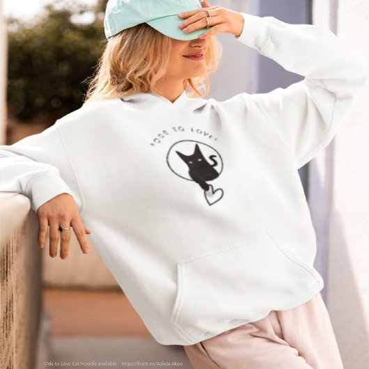 Ode an die Liebe Cat Hoodie von der Dichterin Adie