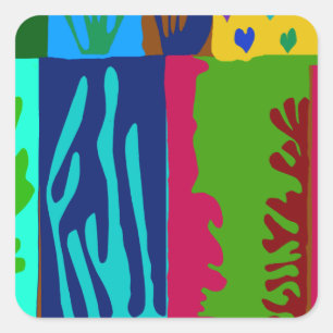 Ode an die Matisse Collage Quadratischer Aufkleber