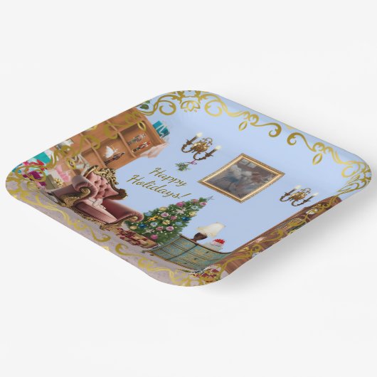 Ode an die Nutcracker Ballet Blue Pappteller (Gewinkelt)