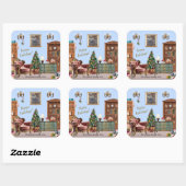 Ode an die Nutcracker Ballet Blue Quadratischer Aufkleber (Blatt)