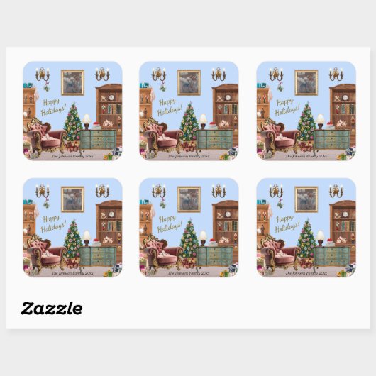 Ode an die Nutcracker Ballet Blue Quadratischer Aufkleber (Blatt)