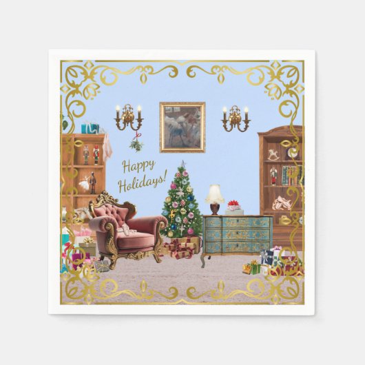 Ode an die Nutcracker Ballet Blue Serviette (Vorderseite)