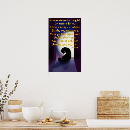 Ode an eine schwarze Katze Poster (Küche)