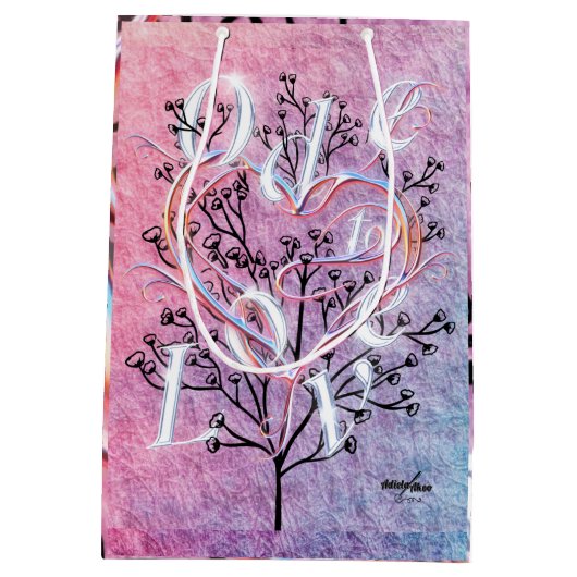 Ode an Liebe Geschenktasche von Poet Adiela Akoo Mittlere Geschenktüte (Rückseite)