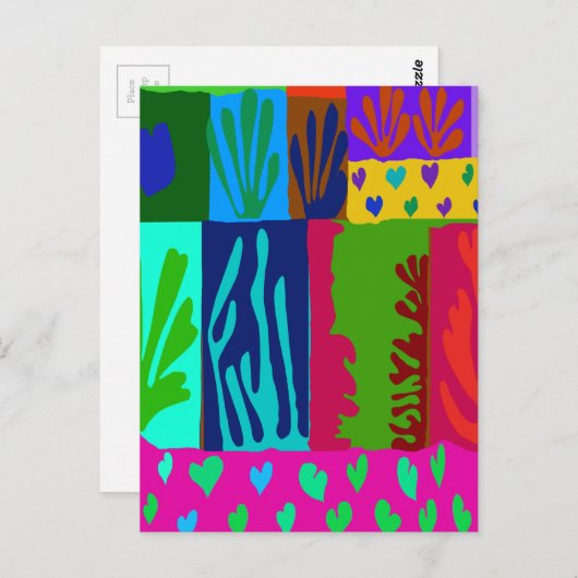 Ode an Matisse Collage Postkarte (Vorne/Hinten)