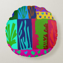 Ode an Matisse Collage Rundes Kissen