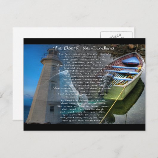 Ode an Neufundland Postkarte (Vorne/Hinten)