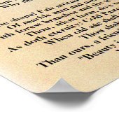 Ode on a Grecian Urn Poster (Ecke)