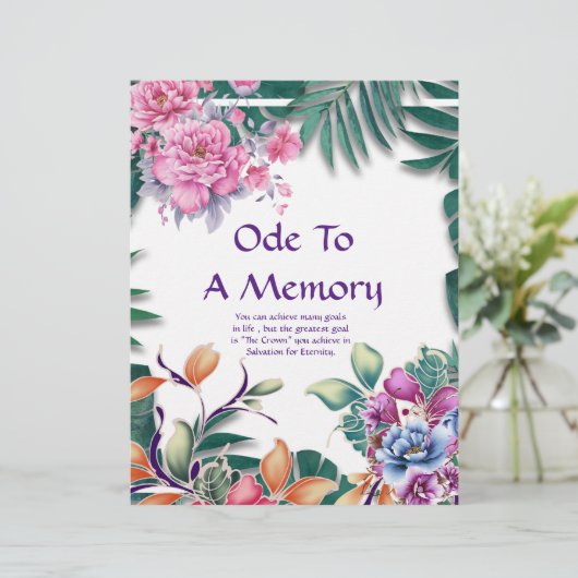 Ode to a Memory Poetry Personalisiert Paper (Stehend Vorderseite)