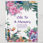 Ode to a Memory Poetry Personalisiert Paper (Vorne/Hinten)