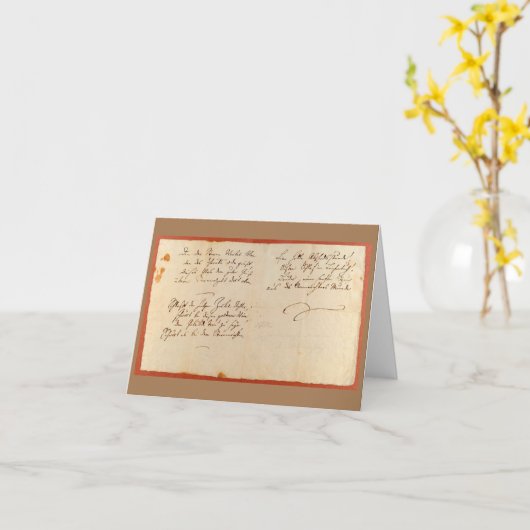 Ode to Joy (Schiller - Autografisches Manuskript) Karte (Gelbe Blume)