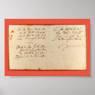 Ode to Joy (Schiller - Autografisches Manuskript) Poster