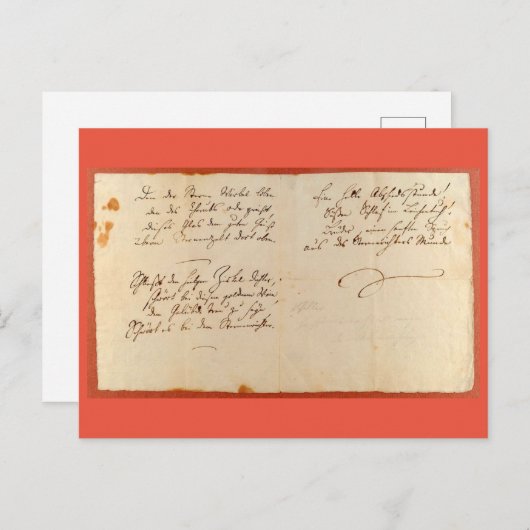 Ode to Joy (Schiller - Autografisches Manuskript) Postkarte (Vorne/Hinten)