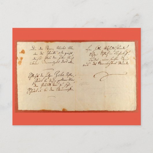 Ode to Joy (Schiller - Autografisches Manuskript) Postkarte (Vorderseite)