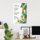 Ode to Spring Gedicht mit Brown Bird Wren Poster (Heimbüro)