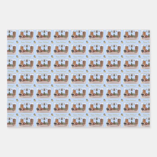 Ode to The Nutcracker Ballet Blue Geschenkpapier Set (Vorderseite)