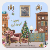 Ode to The Nutcracker Ballet Blue Quadratischer Aufkleber (Vorderseite)