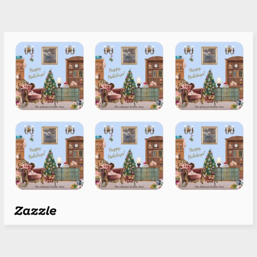 Ode to The Nutcracker Ballet Blue Quadratischer Aufkleber (Blatt)