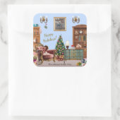 Ode to The Nutcracker Ballet Blue Quadratischer Aufkleber (Tasche)