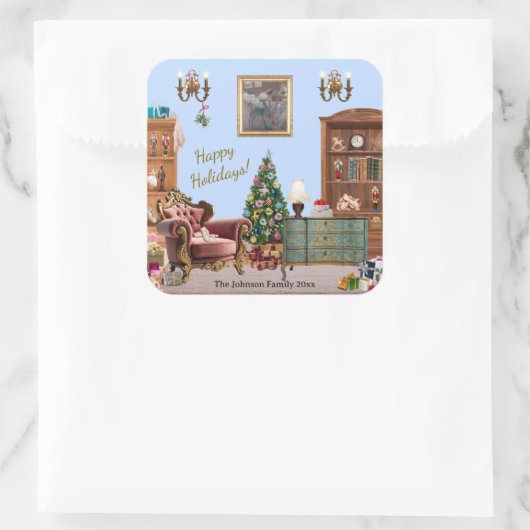 Ode to The Nutcracker Ballet Blue Quadratischer Aufkleber (Tasche)