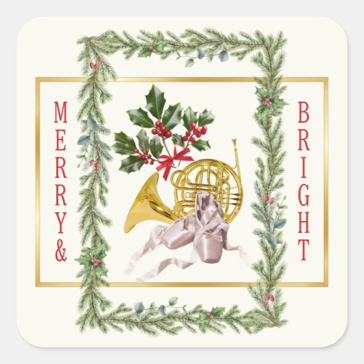 Ode to The Nutcracker Ballet Garland Quadratischer Aufkleber (Vorderseite)