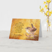 "Ode zum Frühling" Aquarell-Brown-Vogel-Gedicht Karte (Gelbe Blume)