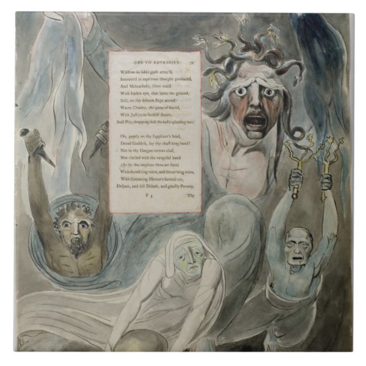 Ode zum Missgeschick, "von den Gedichten von Fliese (Vorderseite)