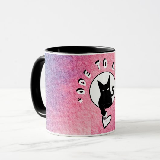 Ode zur Liebe Cat Tasse von Adiela Akoo (Vorderseite Links)