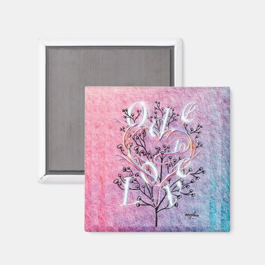 Ode zur Liebe Square Magnet (Vorderseite/Rückseite)