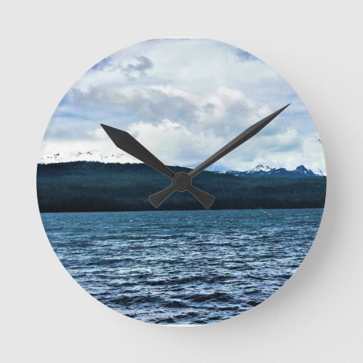 Odell Lake, OR Runde Wanduhr (Vorderseite)