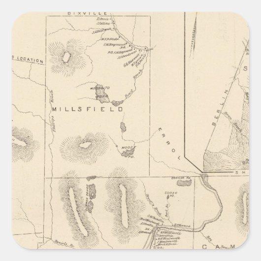 Odell, Millsfield, Dummer, Cambridge Quadratischer Aufkleber (Vorderseite)