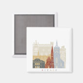 Odenes Skyline-Poster Magnet (Vorderseite/Rückseite)
