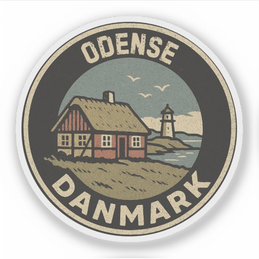 Odense, Dänemark Danmark Aufkleber (Vorderseite)