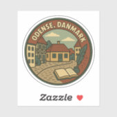 Odense Dänemark Literarisch Aufkleber (Blatt)