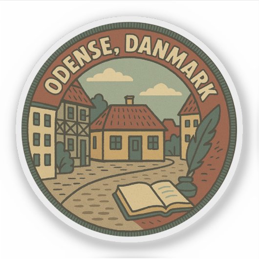 Odense Denmark Literary Aufkleber (Vorderseite)