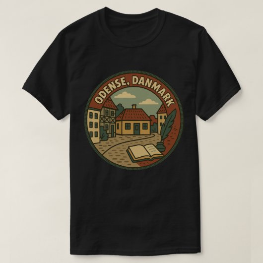 Odense Denmark Literary T-Shirt (Design vorne)