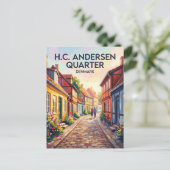 Odense H.C. Andersen Viertel Dänemark Postkarte (Stehend Vorderseite)