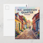 Odense H.C. Andersen Viertel Dänemark Postkarte (Vorne/Hinten)