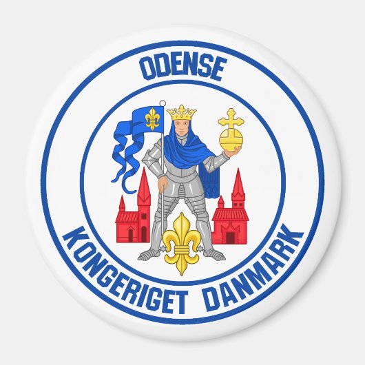 Odense Round Emblem Magnet (Vorne)