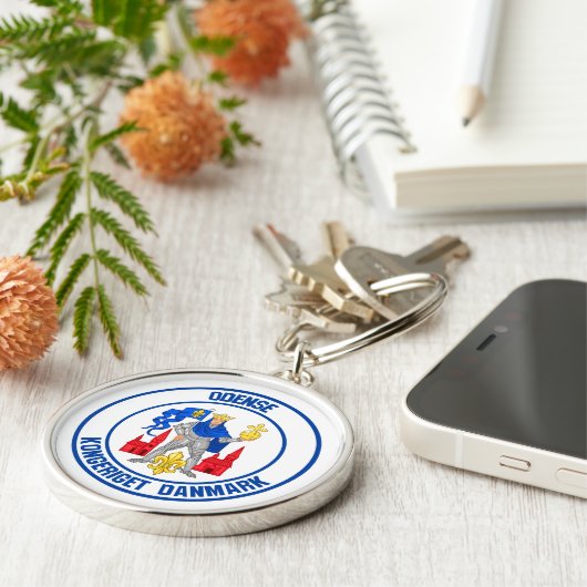 Odense Round Emblem Schlüsselanhänger (Seite)