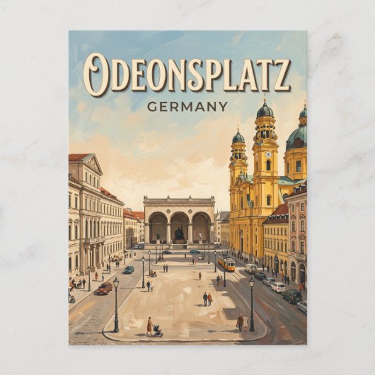 Odeonsplatz München Deutschland Postkarte (Vorderseite)
