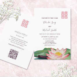 ODER Code | Lotus Blume Chinesische Hochzeit Einladung