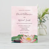 ODER Code | Lotus Blume Wedding Einladung (Stehend Vorderseite)
