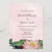 ODER Code | Lotus Blume Wedding Einladung (Vorne/Hinten)