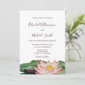 ODER Code | Lotus Blume Wedding Einladung (Stehend Vorderseite)
