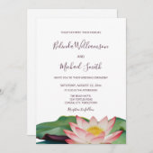 ODER Code | Lotus Blume Wedding Einladung (Vorne/Hinten)